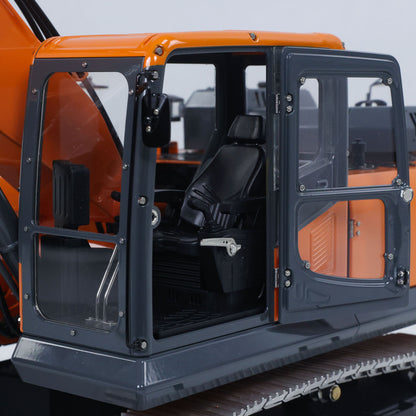 Metal LESU 1/14 Remote Control Digger Aoue DX350LC RC Hydraulic Excavator Model 3CH Valve 4MPA Pump Flysky ST8 PL18EV Lite Battery Lights