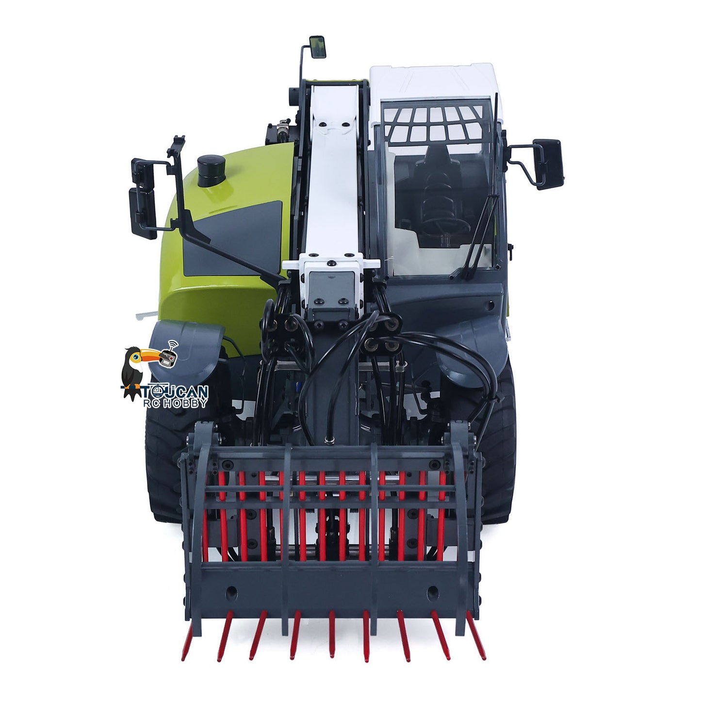 US Stock RTR JDM-128 1/14 Metal Remote Control Hydraulic Telescopic Forklift Painted Model Axle Locks Quick Coupler No Light Sound System