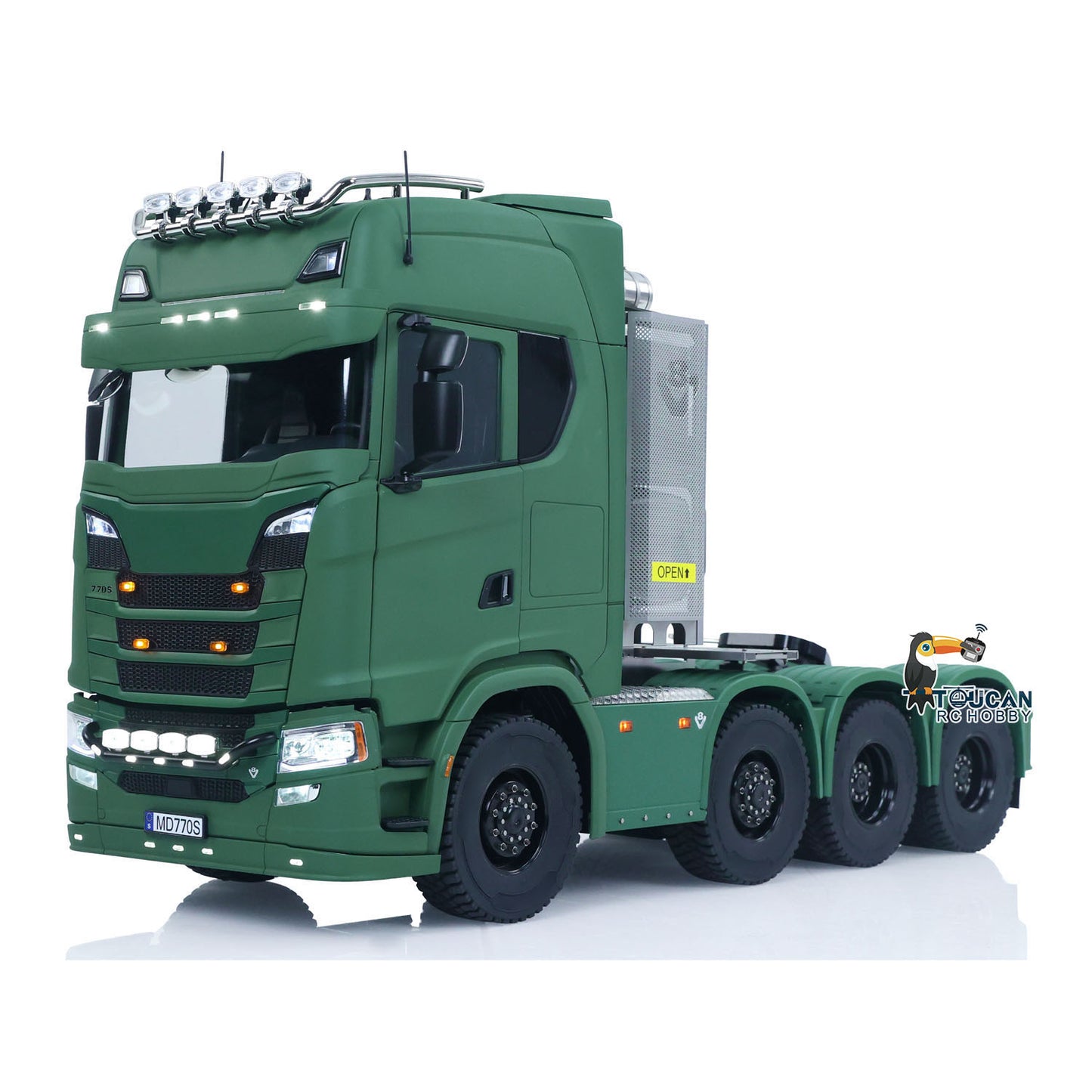 1/14 RTR Remote Control Tractor Truck SC 770S 8*8 RC Lorry Vehicle Model Metal Chassis Axle Lock Hobbywing ESC Flowing LED Light