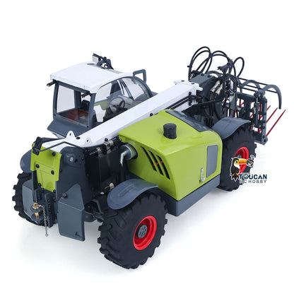 US Stock RTR JDM-128 1/14 Metal Remote Control Hydraulic Telescopic Forklift Painted Model Axle Locks Quick Coupler No Light Sound System