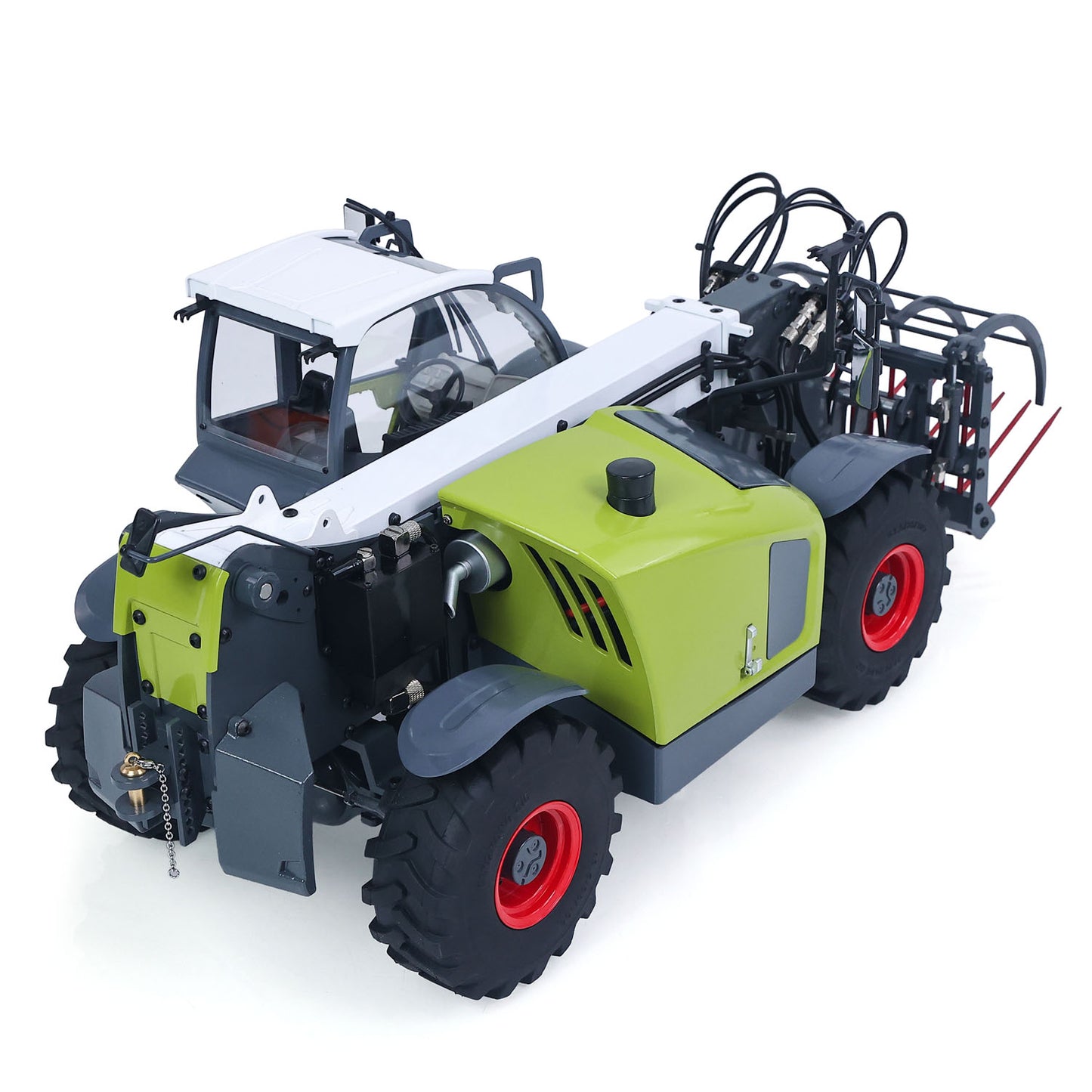 JDM-128 1/14 Metal RC Telescopic Hydraulic Forklift Multifunctional Model 4-Way Vavles Differential Lock 2Axles Steering