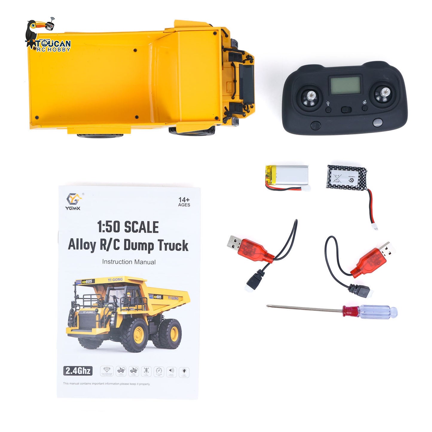 Ready To Run 1/50 Electric Remote Control Dump Truck RC Construction Vehicle Tipper Model Lights Sounds Effect Gift For Adult