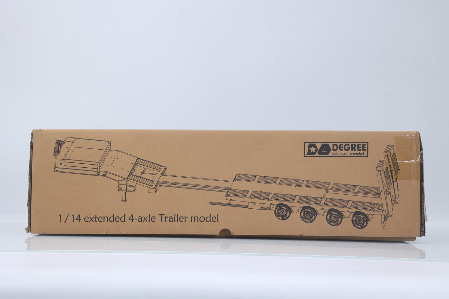 Degree Metal 4Axle Steering Trailer 997 V2 Electric Support Leg Tailboard For 1/14 TAMIYA Remote Control Tractor Truck 56379 DIY Model