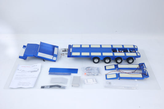 Degree Metal 4Axle Steering Trailer 997 V2 Electric Support Leg Tailboard For 1/14 TAMIYA Remote Control Tractor Truck 56379 DIY Model