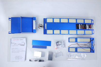 Degree Metal 4Axle Steering Trailer 997 V2 Electric Support Leg Tailboard For 1/14 TAMIYA Remote Control Tractor Truck 56379 DIY Model