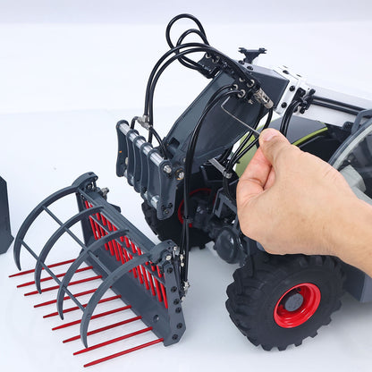 JDM-128 1/14 Metal RC Telescopic Hydraulic Forklift Multifunctional Model 4-Way Vavles Differential Lock 2Axles Steering