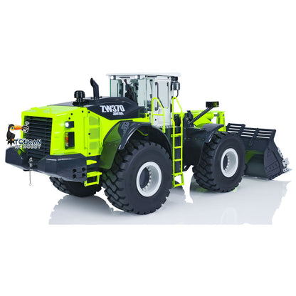 JDM 198 1/14 Hydraulic RC Wheel Loader ZW370 Metal Construction Model 4WD Diff Lock 2 Speed Gearbox Brushless Drive Sound Light