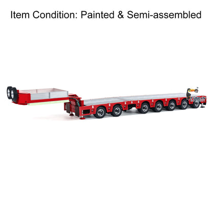 1/14 2+5 Axles RC Metal Heavy Trailer Lowboy Trailer For TAMIYA LESU RC Tractor Truck Radio Controlled Lorry Excavator Loader