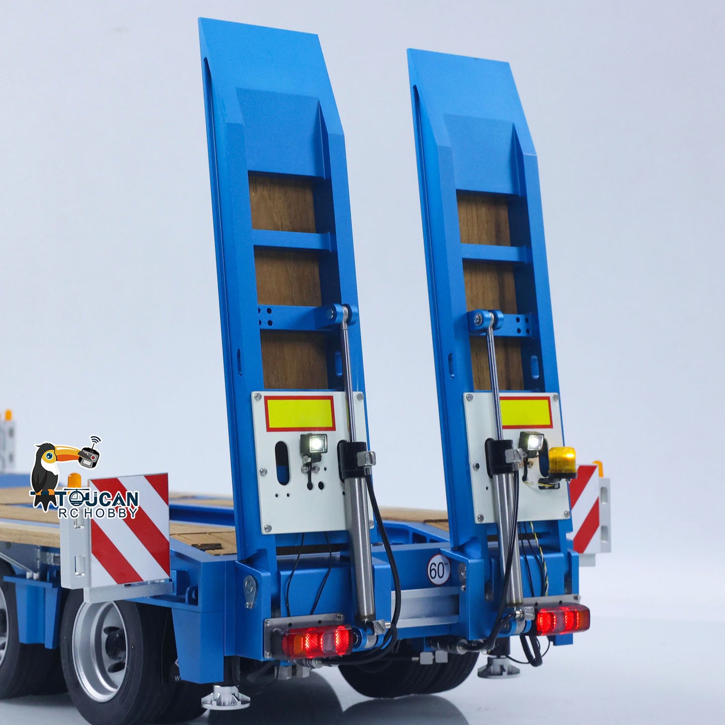 4-Axles Metal Hydraulic Trailer W/ Supported Leg for 1/14 Remote Control Tractor Truck 56379 56375 TAMIYA RC Dumper 56366 RC Lorry Car Model