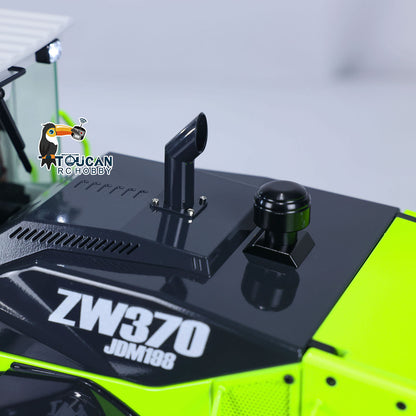 JDM 198 1/14 Hydraulic RC Wheel Loader ZW370 Metal Construction Model 4WD Diff Lock 2 Speed Gearbox Brushless Drive Sound Light