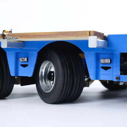 1/14 2+5 Axles RC Metal Heavy Trailer Lowboy Trailer For TAMIYA LESU RC Tractor Truck Radio Controlled Lorry Excavator Loader