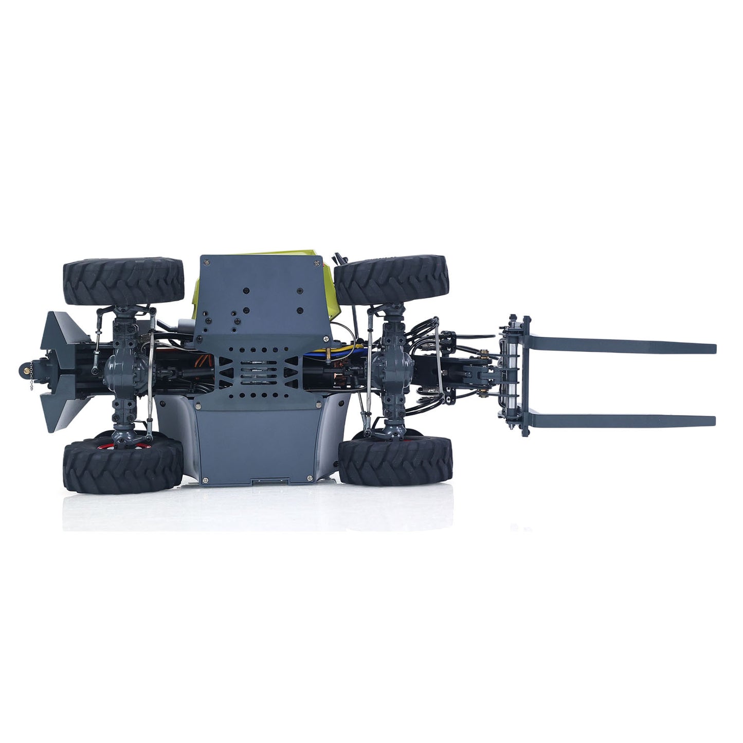 JDM-128 1/14 Metal RC Telescopic Hydraulic Forklift Multifunctional Model 4-Way Vavles Differential Lock 2Axles Steering