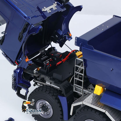 MD 1/14 8*8 Metal RC Hydraulic Dump Truck 3348 2Speed Remote Control Tipper Differential Locks Brushless Motor Radio Light Sound