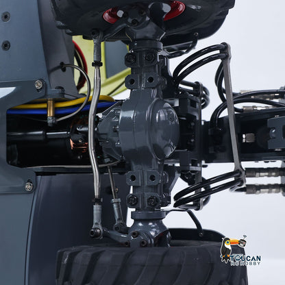 US Stock RTR JDM-128 1/14 Metal Remote Control Hydraulic Telescopic Forklift Painted Model Axle Locks Quick Coupler No Light Sound System