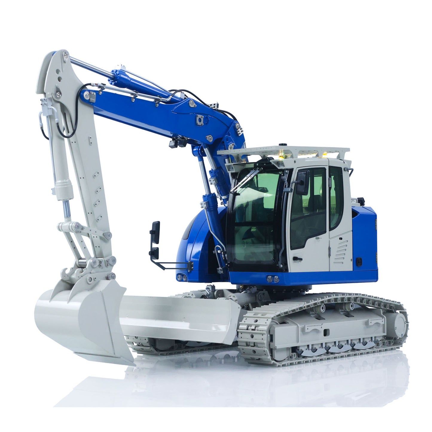 CUT Model 1/14 RC Hydraulic Excavator 914 5CH Valve Metal Remote Control Digger Construction Vehicle Warning Light Flysky ST8 Radio Sound System