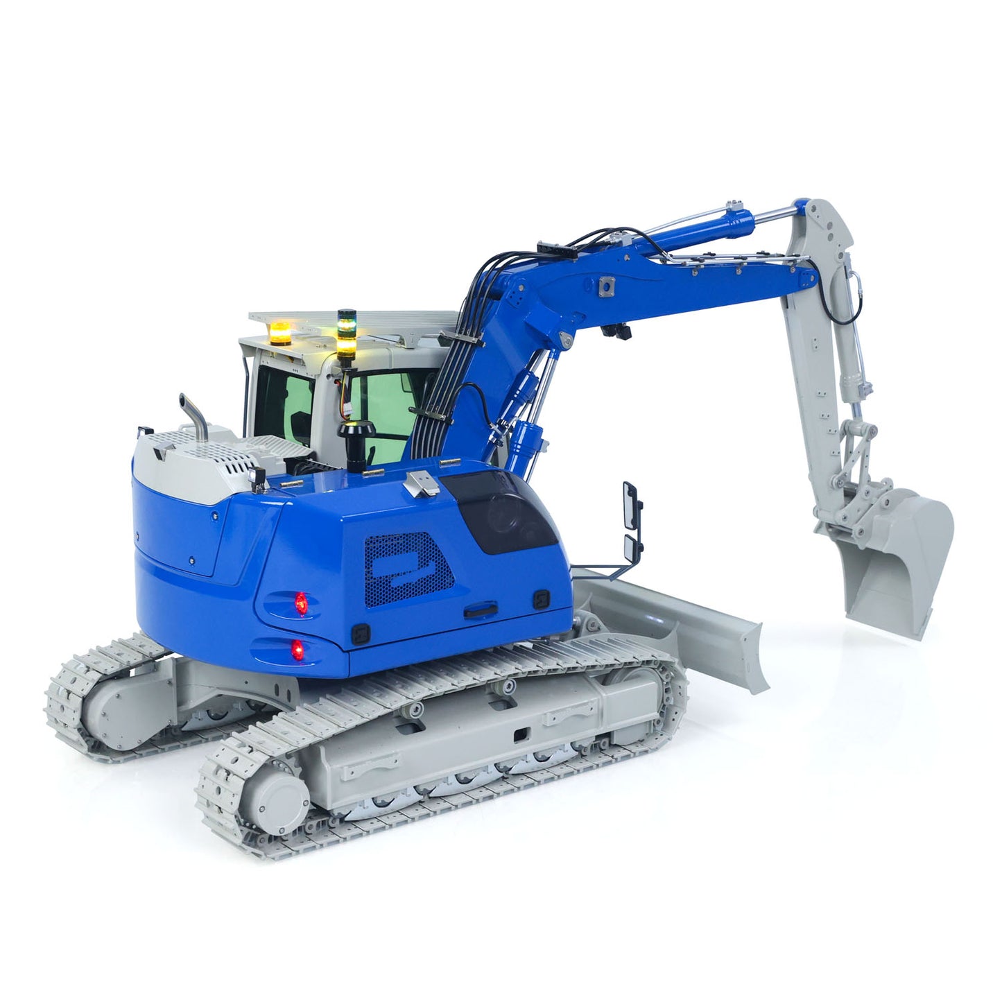 CUT Model 1/14 RC Hydraulic Excavator 914 5CH Valve Metal Remote Control Digger Construction Vehicle Warning Light Flysky ST8 Radio Sound System