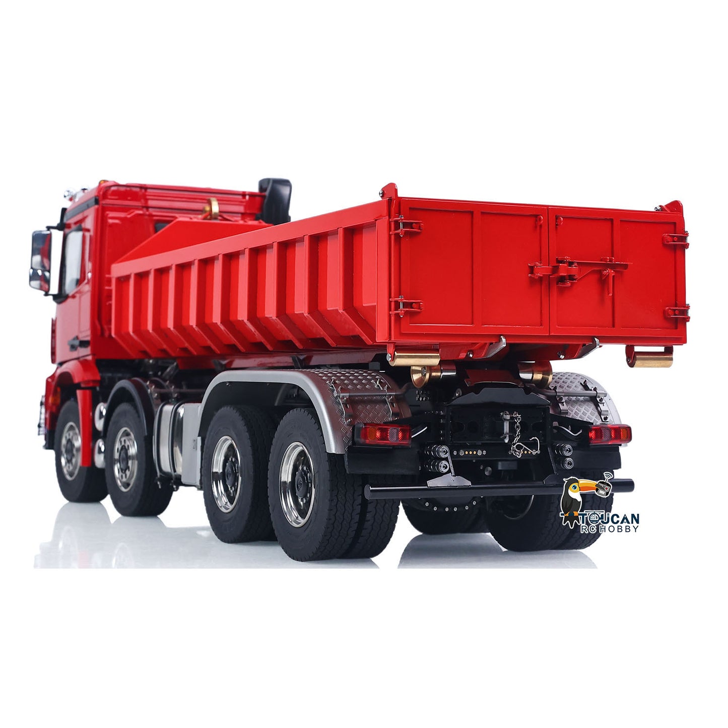 8X8 1/14 Remote Control Hydraulic Roll On Off Dumper 5 Valves RC Full Tipper 3Speed Transmission Light System Sound No Battery