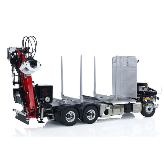 LESU 1/14 Camion forestier RC en métal avec grue hydraulique et tracteur sans cabine FH16
