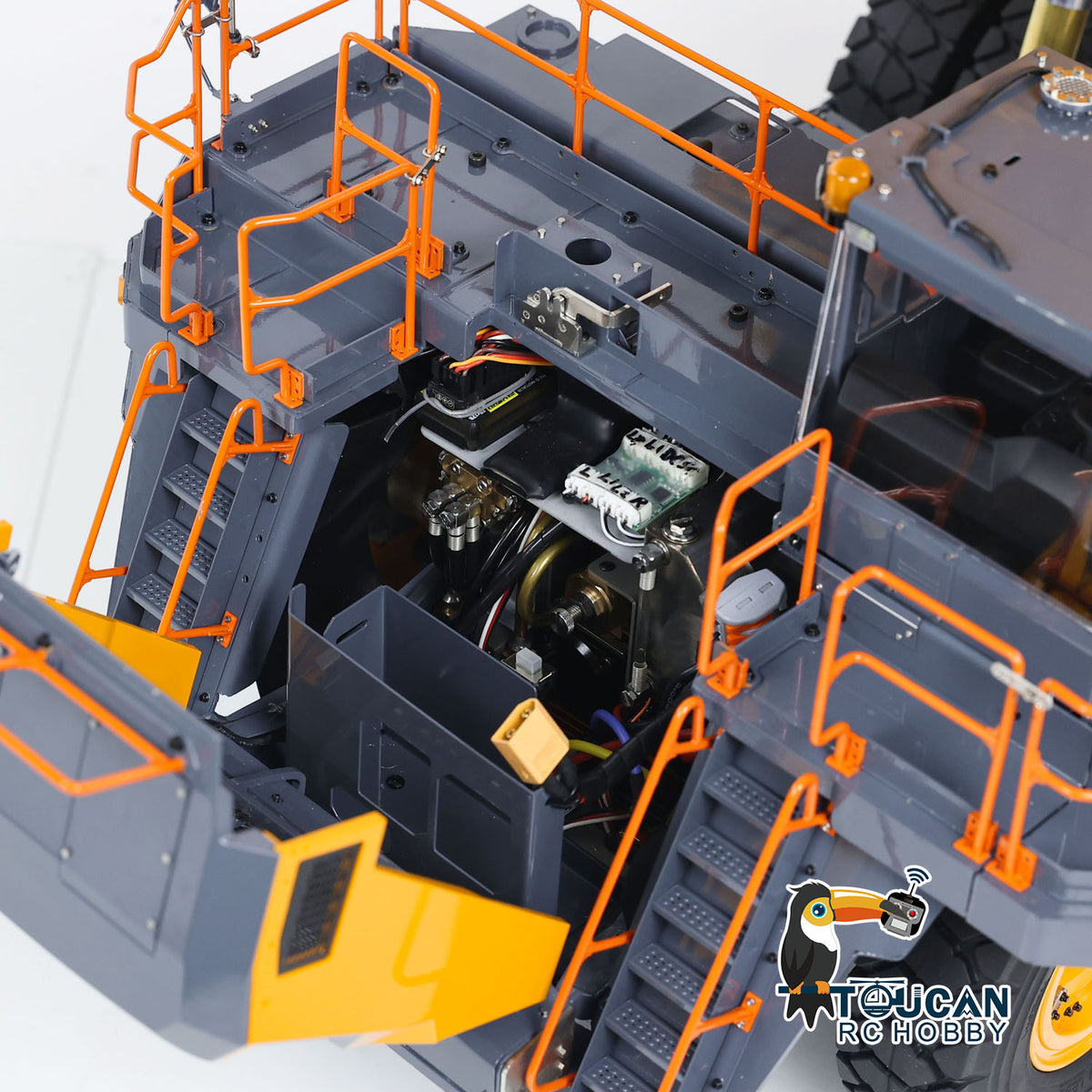 LESU Aoue R100E 1/16 Metal Hydraulic RC Mining Dump Truck with Flysky PL18EVLite Radio Controller Light System