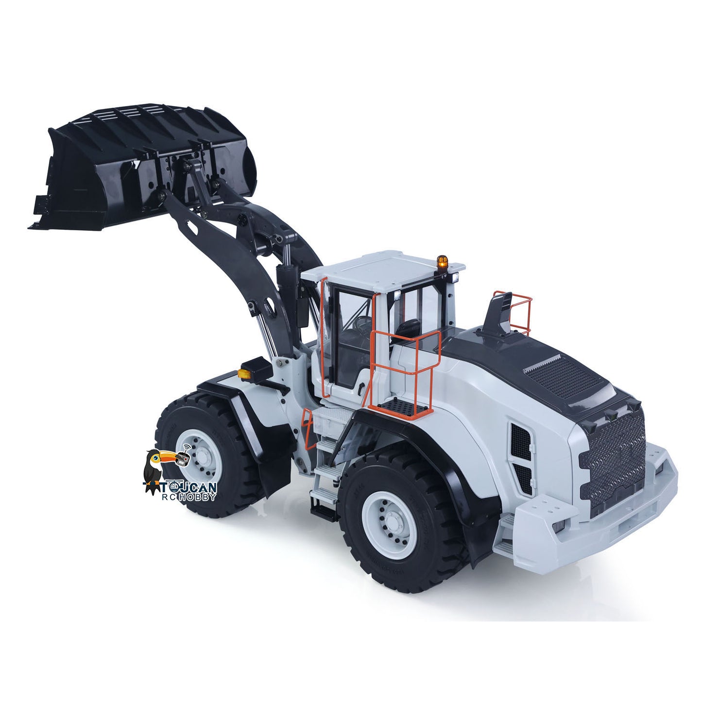 MTRC Metal 1/14 RC Hydraulic Loader E260L 5CH Valves Remote Control Engineering Vehicles Axle Locks Quick Coupler Lights Sounds No Battery