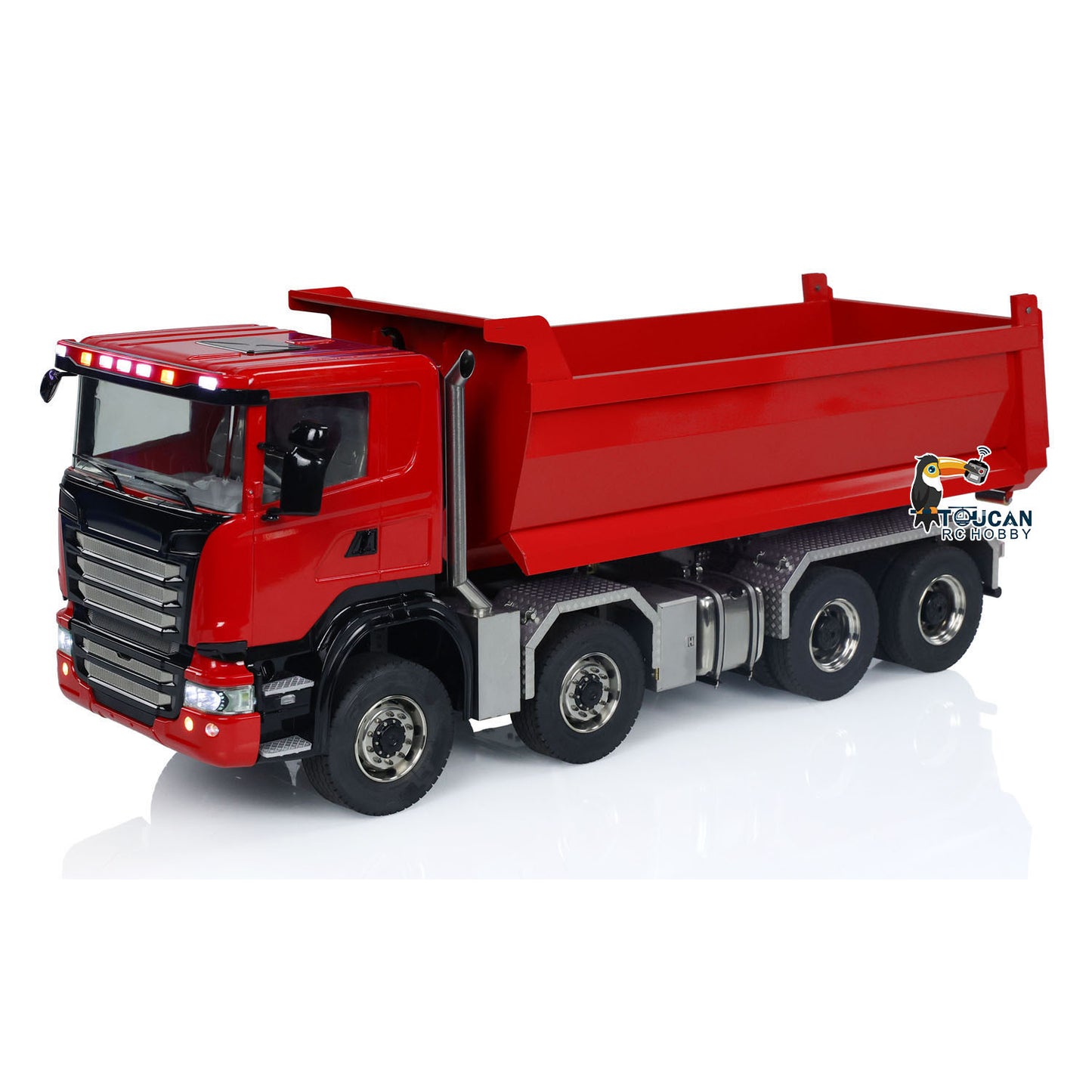 Metal 1/14 Hydraulic RC Dump Truck 8x8 Full Dumper Car With U-Shape High Bucket