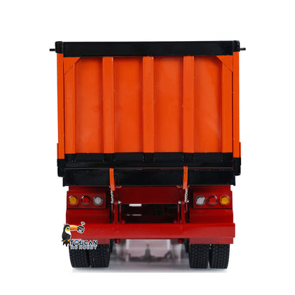 1/14 Metal 3 Axles Hydraulic Dump Trailers with Electric Tarpaulin for RC Tractor Trucks Remote Control Excavator Model