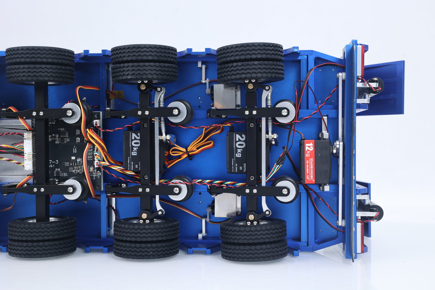 Degree Metal 4Axle Steering Trailer 997 V2 Electric Support Leg Tailboard For 1/14 TAMIYA Remote Control Tractor Truck 56379 DIY Model