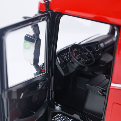 1/14 Remote Control Tractor Truck 7-way Valves Hydraulic Crane 6x6 RC Lorry Car 3Speed Gearbox Axle Locks Light Sound System
