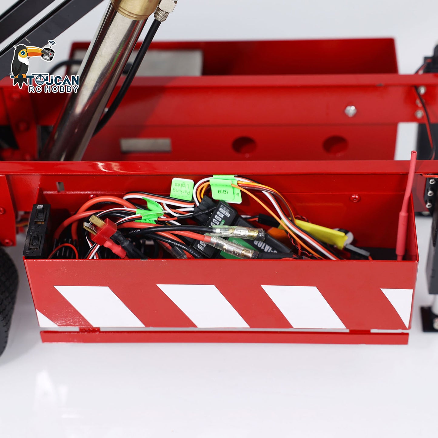 1/14 Metal 3 Axles Hydraulic Dump Trailers with Electric Tarpaulin for RC Tractor Trucks Remote Control Excavator Model