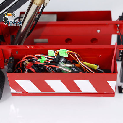 1/14 Metal 3 Axles Hydraulic Dump Trailers with Electric Tarpaulin for RC Tractor Trucks Remote Control Excavator Model