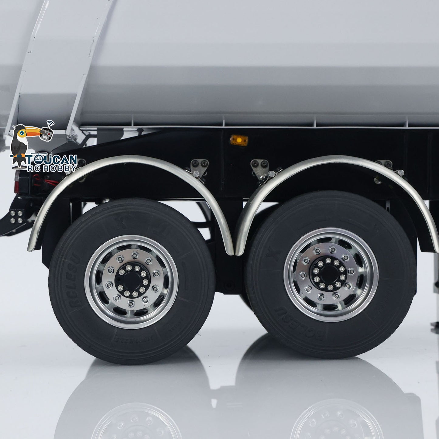 LESU 1/14 RC Metal Hydraulic Dump Trailer Model for DIY Remote Control Tractor Truck Lorry Car Model Pump Electric Support Legs