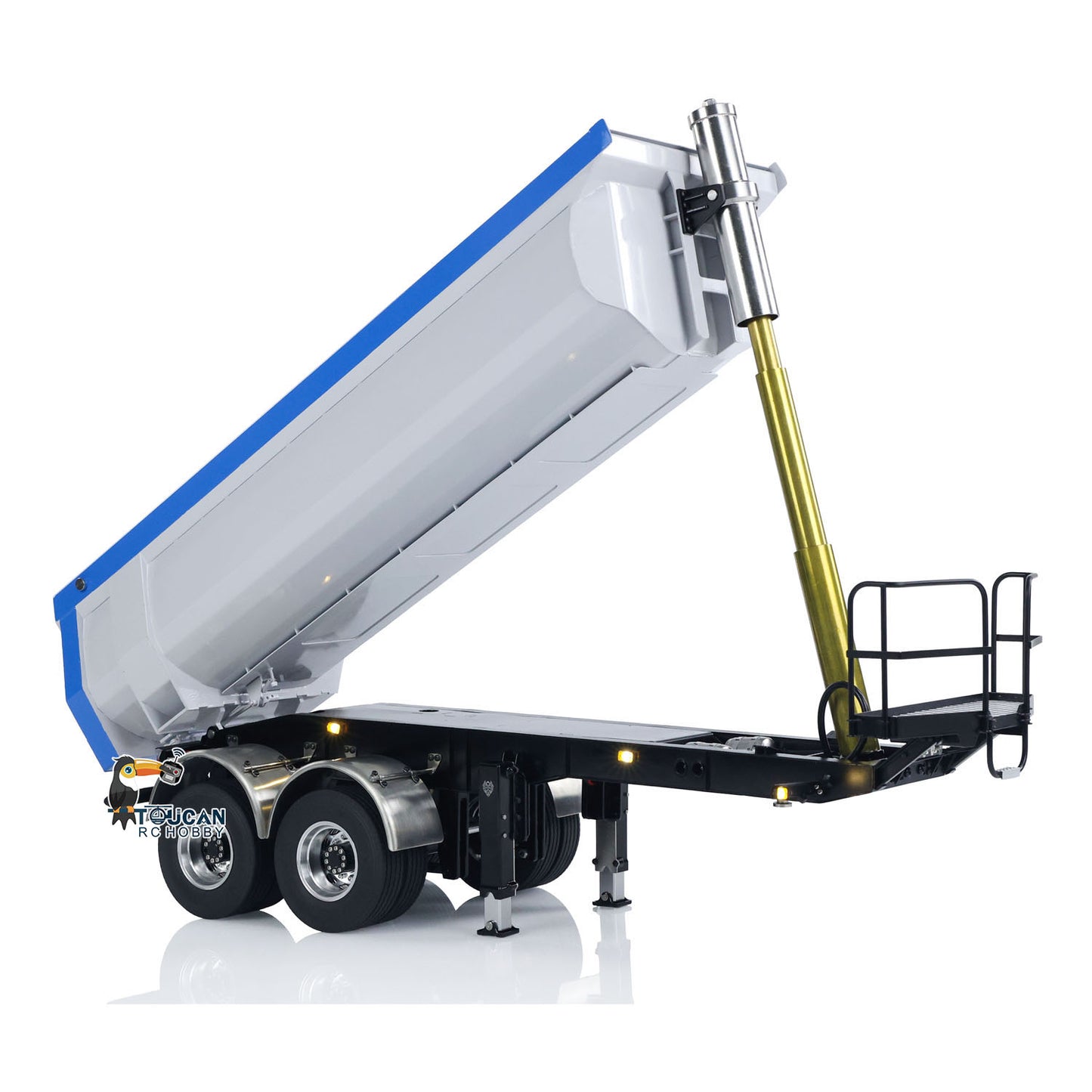 LESU 1/14 RC Metal Hydraulic Dump Trailer Model for DIY Remote Control Tractor Truck Lorry Car Model Pump Electric Support Legs