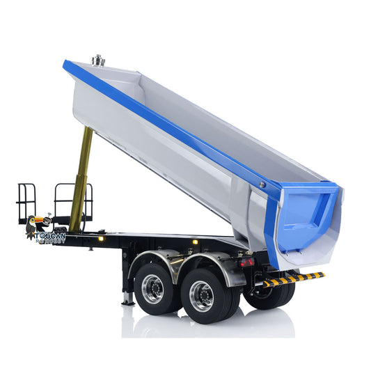 LESU 1/14 RC Metal Hydraulic Dump Trailer Model for DIY Remote Control Tractor Truck Lorry Car Model Pump Electric Support Legs