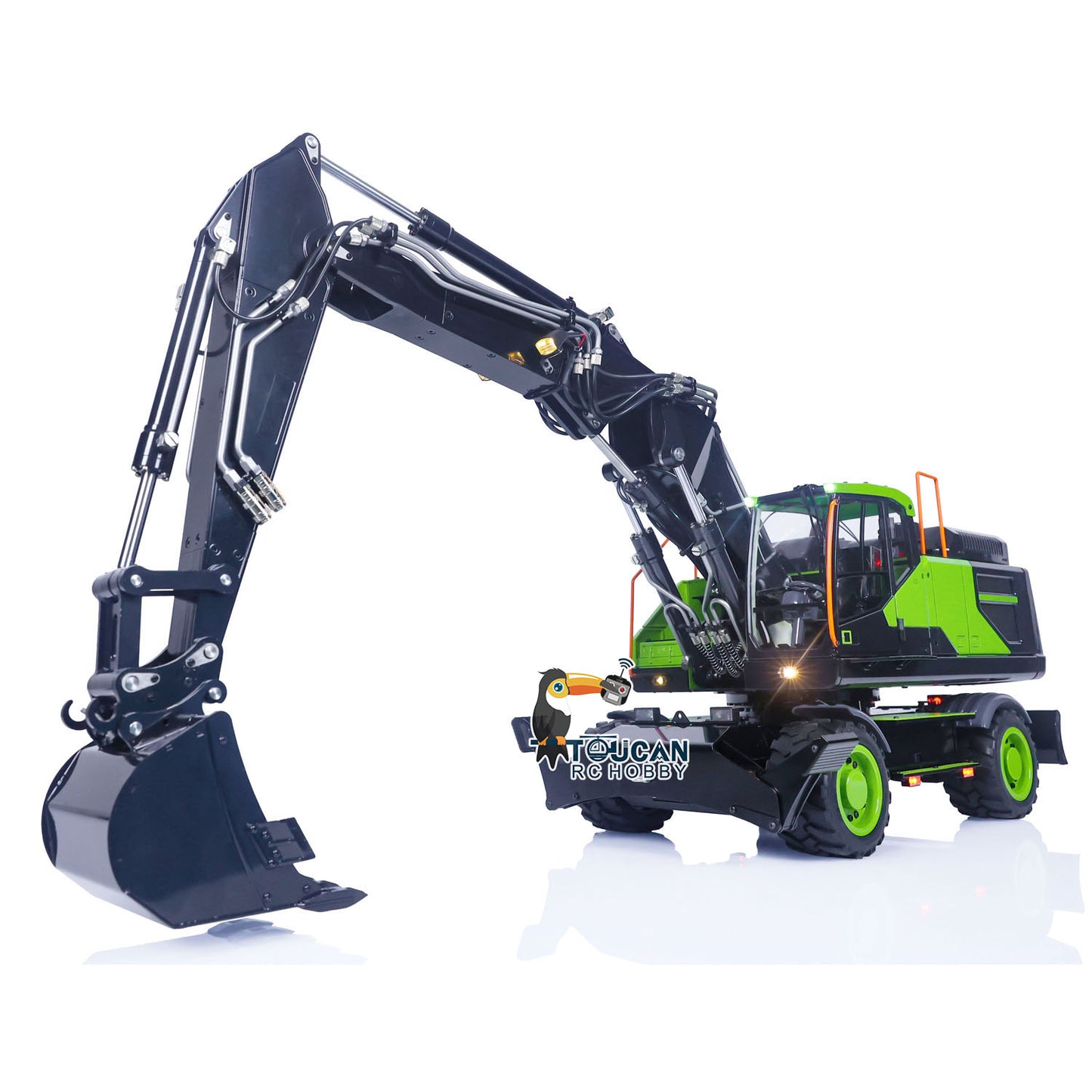 1/14 EC380 Hydraulic RC Wheeled Excavator Metal 3 Arms PL18EV