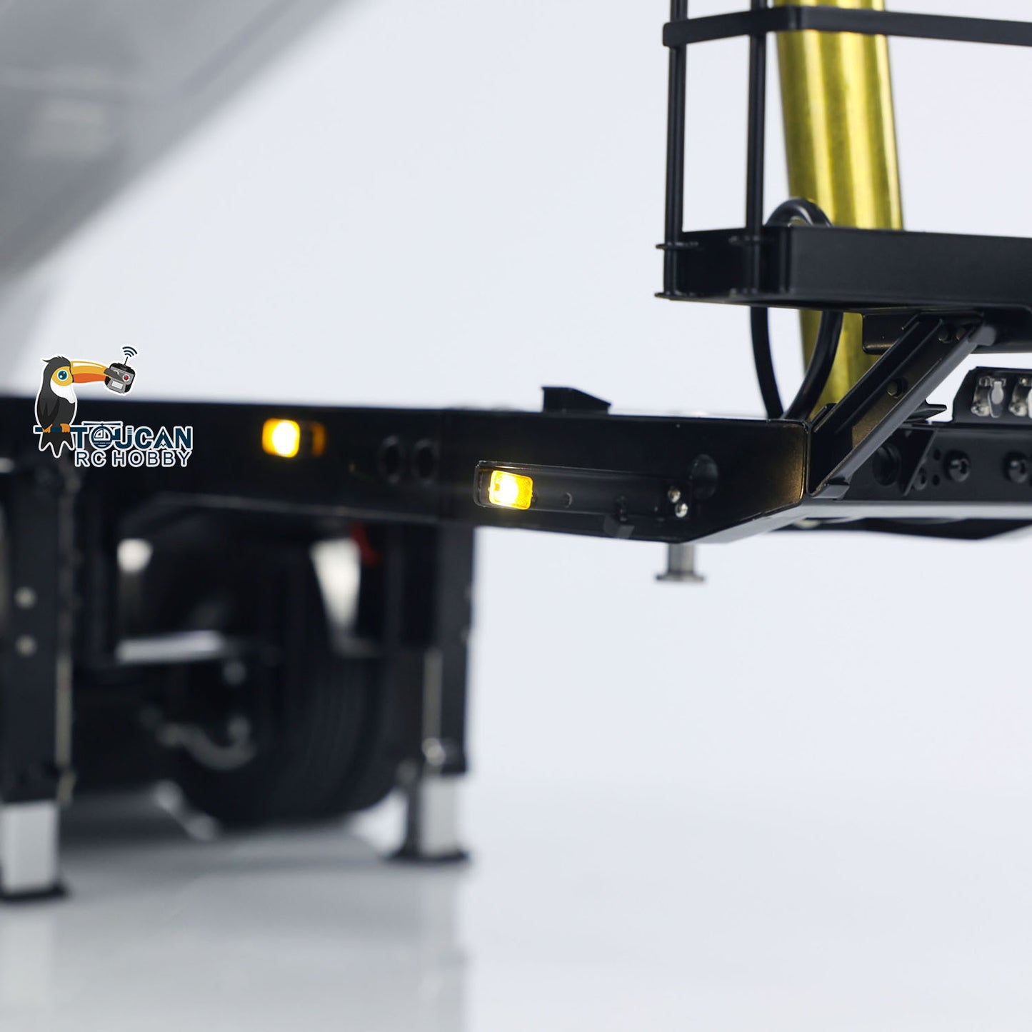 LESU 1/14 RC Metal Hydraulic Dump Trailer Model for DIY Remote Control Tractor Truck Lorry Car Model Pump Electric Support Legs