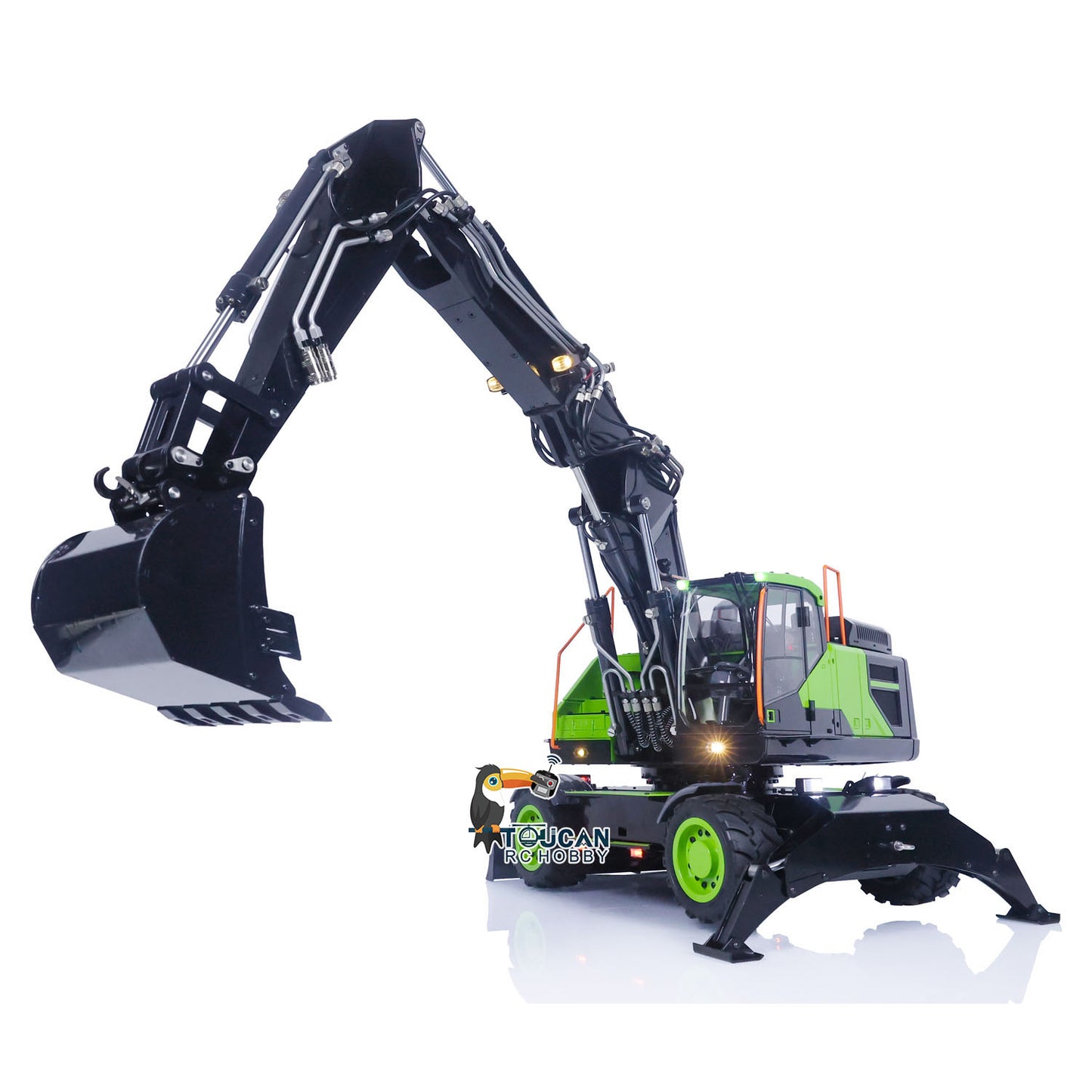 1/14 EC380 Hydraulic RC Wheeled Excavator Metal 3 Arms PL18EV