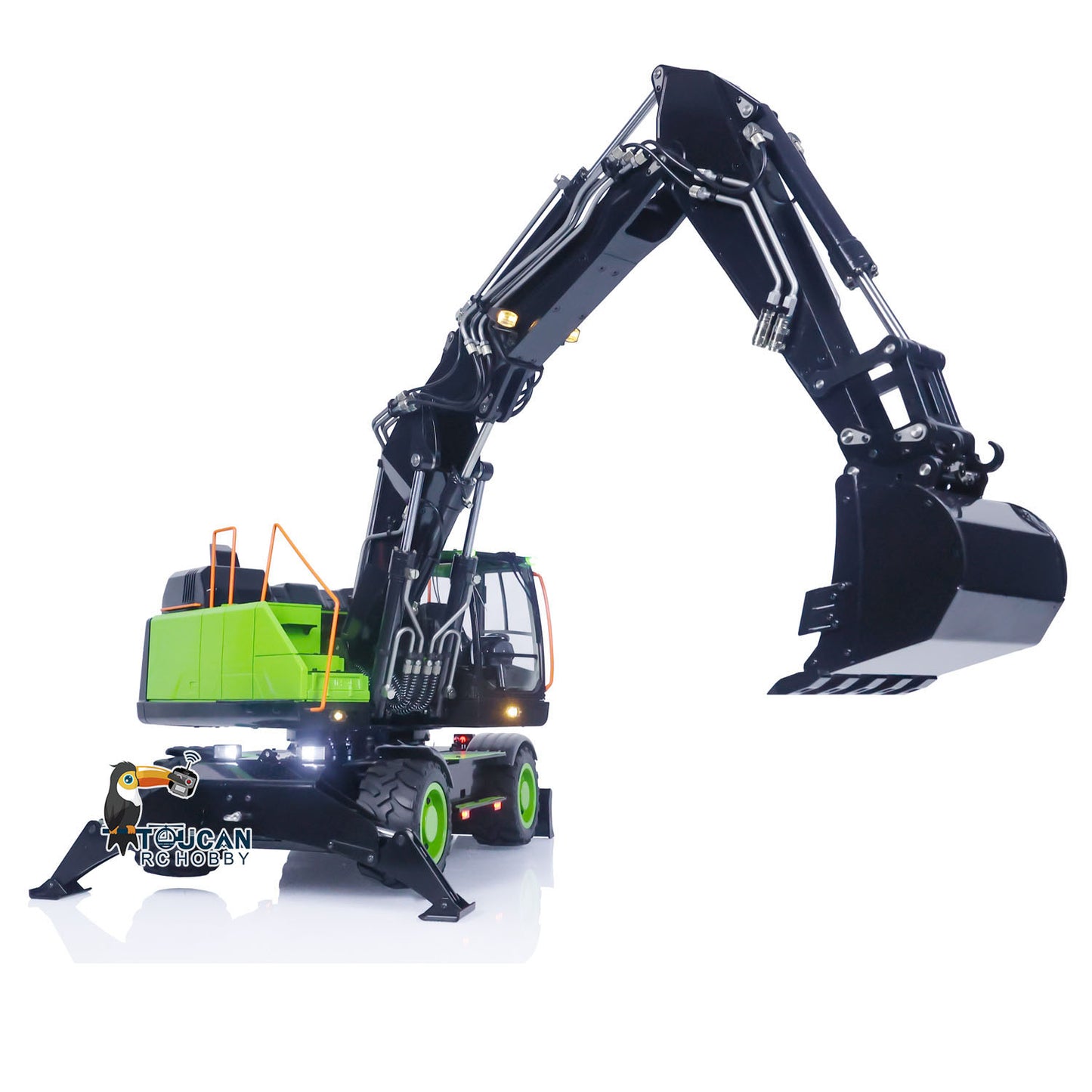 1/14 EC380 Hydraulic RC Wheeled Excavator Metal 3 Arms PL18EV