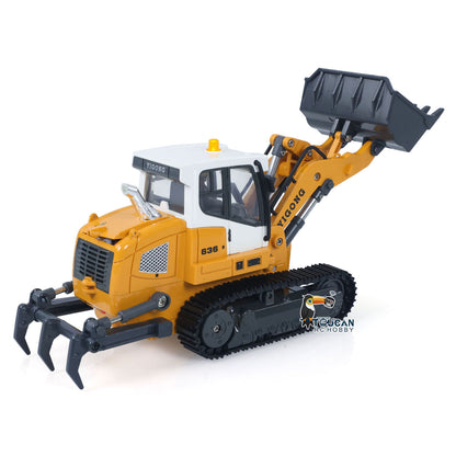 LR636 1/50 RC Tracked Loader Electric Lifting Radio Control Model Vehicle Metal Openable Bucket Tracks Ripper Soil Loosening Hook