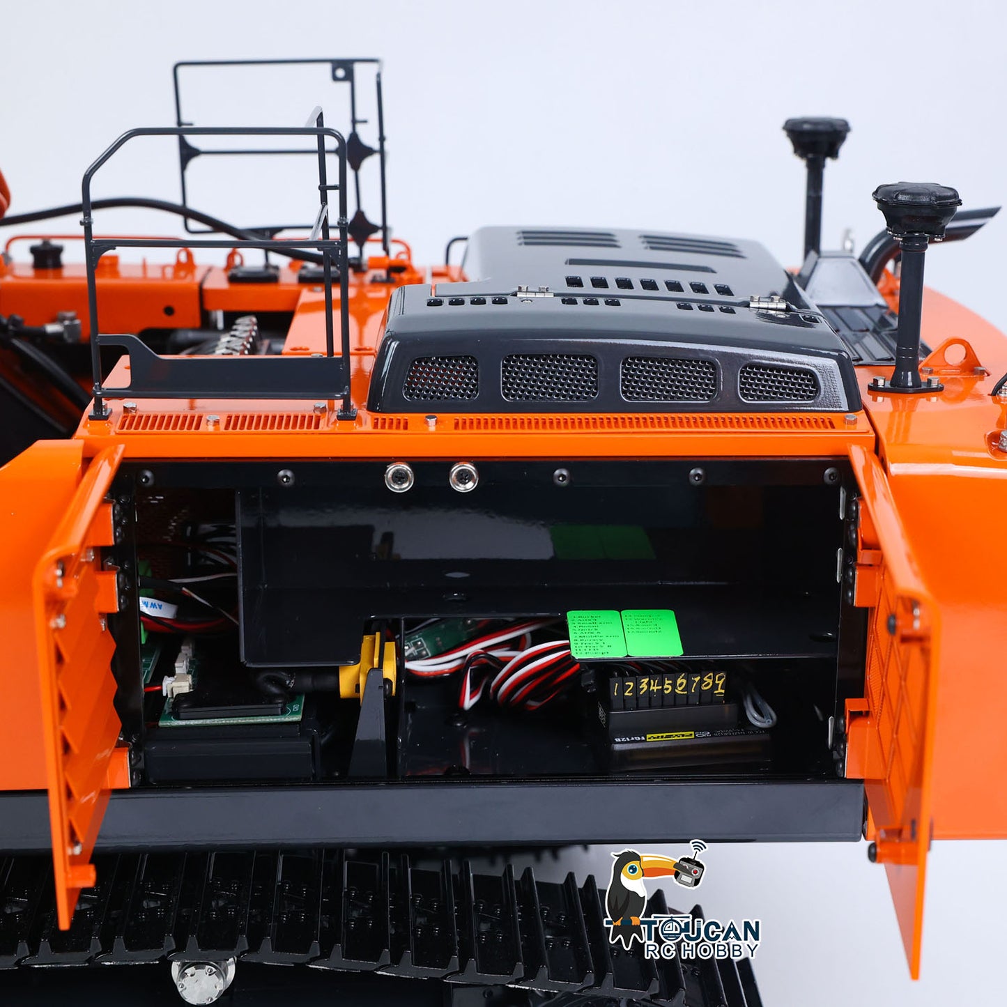 LESU 1/14 Metal RC Hydraulic Excavator LR956 7CH 3Arms Digger Quick Coupler Brushless Motor Radio Light Sound Smoke RTR