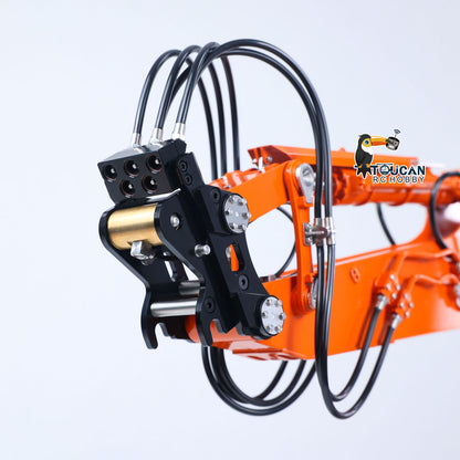 LESU 1/14 Metal RC Hydraulic Excavator LR956 7CH 3Arms Digger Quick Coupler Brushless Motor Radio Light Sound Smoke RTR