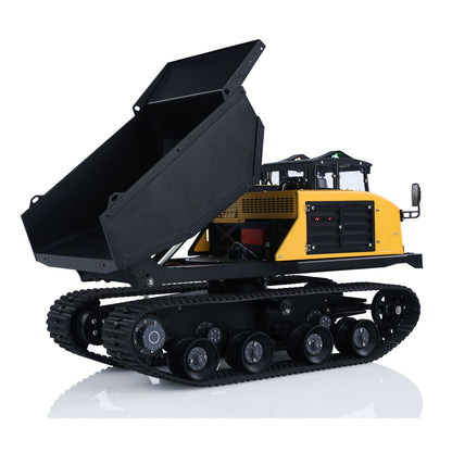 Fast Shipping 1/14 RC Hydraulic Crawler Dump Truck T14R Metal Tracked Tipper RTR Construction Machine Flysky ST8 Radio Light Sound Battery