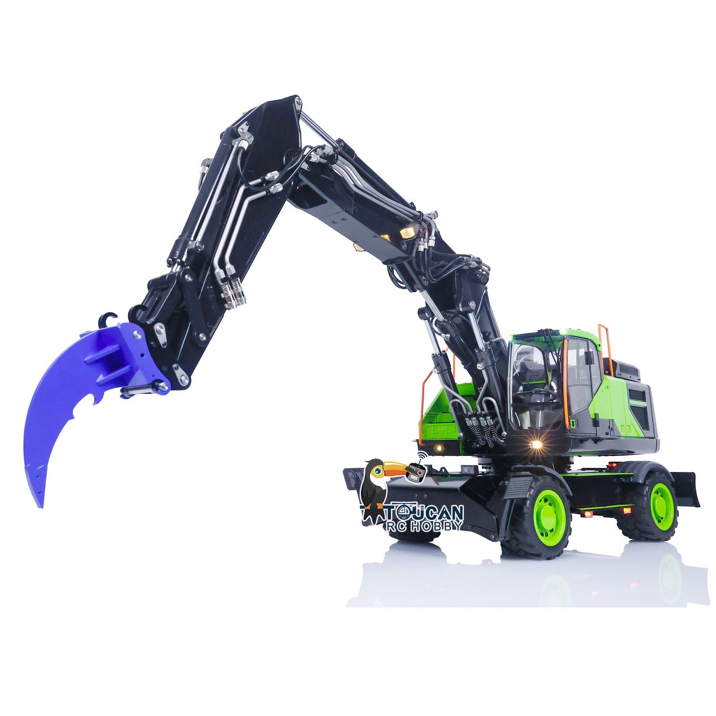 1/14 EC380 Hydraulic RC Wheeled Excavator Metal 3 Arms PL18EV