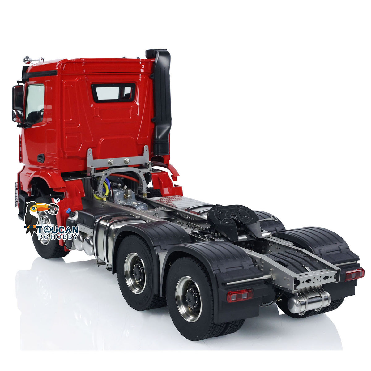 ScaleC 6x6 Metal Chassis with Type A Suspension 3Speed Gearbox FlySky ST8 Radio System Light Sound for 1/14 RC Tractor Truck