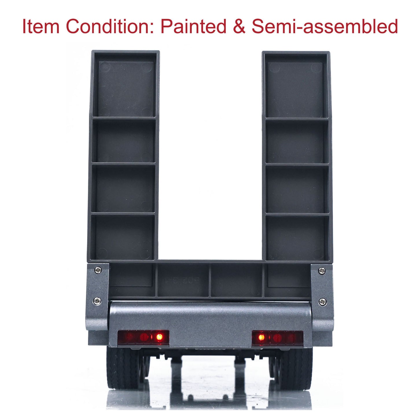 Fast Shipping 73.5CM Plastic Semi Trailer Flatbed 1502 for 1/18 Remote Control Tractor Truck HUINA 1501 Electronic Support Legs Tail Board