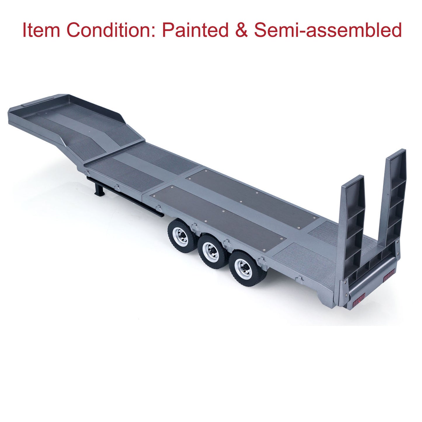 Fast Shipping 73.5CM Plastic Semi Trailer Flatbed 1502 for 1/18 Remote Control Tractor Truck HUINA 1501 Electronic Support Legs Tail Board