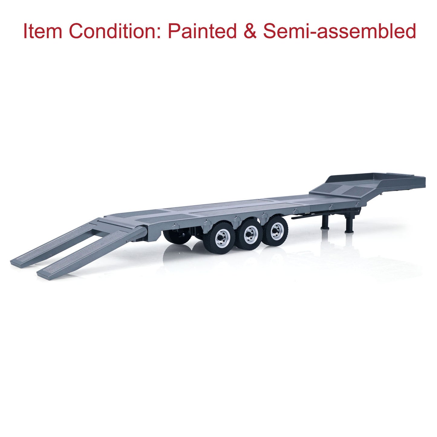 Fast Shipping 73.5CM Plastic Semi Trailer Flatbed 1502 for 1/18 Remote Control Tractor Truck HUINA 1501 Electronic Support Legs Tail Board