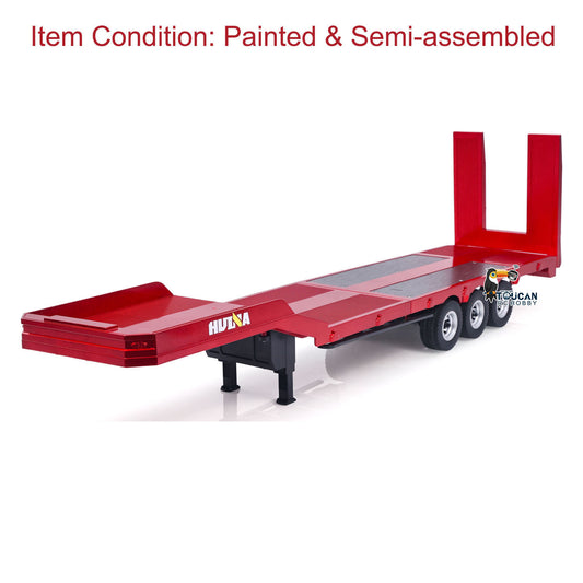 US STOCK 3 Axle Plastic Semi Trailer Flatbed 1502 for 1/18 Remote Control Tractor Truck HUINA 1501 RC Lorry Car Model Upgrade Parts