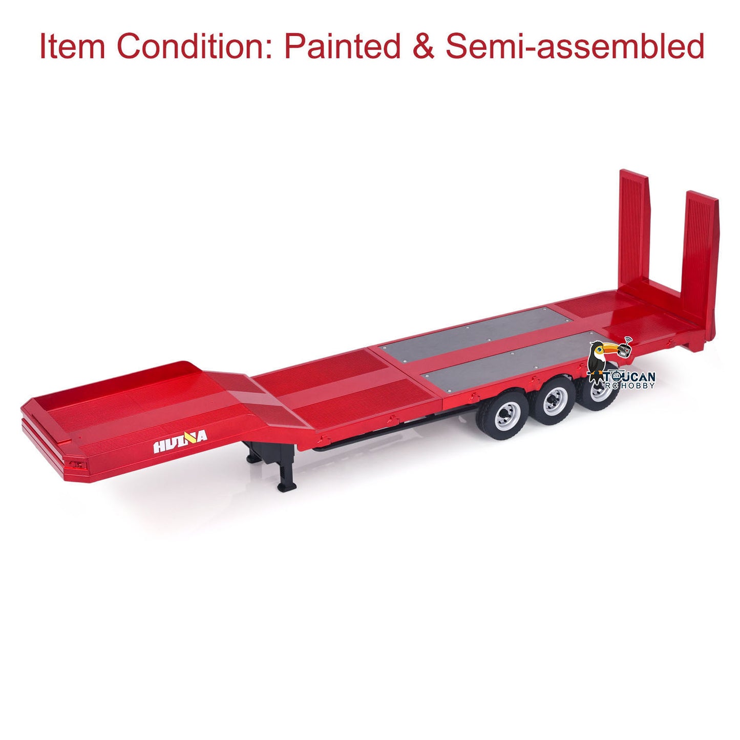 US STOCK 3 Axle Plastic Semi Trailer Flatbed 1502 for 1/18 Remote Control Tractor Truck HUINA 1501 RC Lorry Car Model Upgrade Parts
