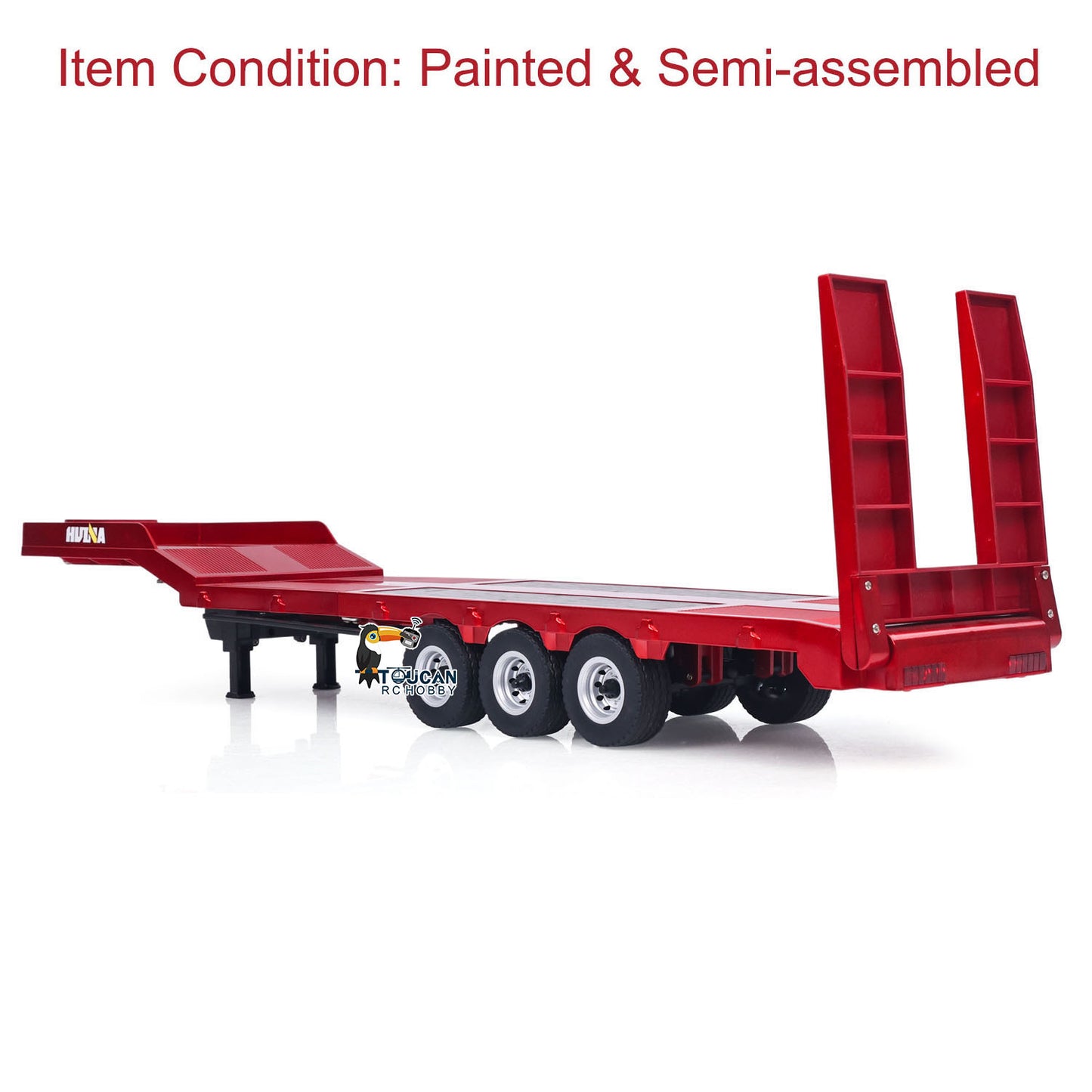 US STOCK 3 Axle Plastic Semi Trailer Flatbed 1502 for 1/18 Remote Control Tractor Truck HUINA 1501 RC Lorry Car Model Upgrade Parts