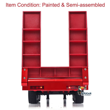 US STOCK 3 Axle Plastic Semi Trailer Flatbed 1502 for 1/18 Remote Control Tractor Truck HUINA 1501 RC Lorry Car Model Upgrade Parts